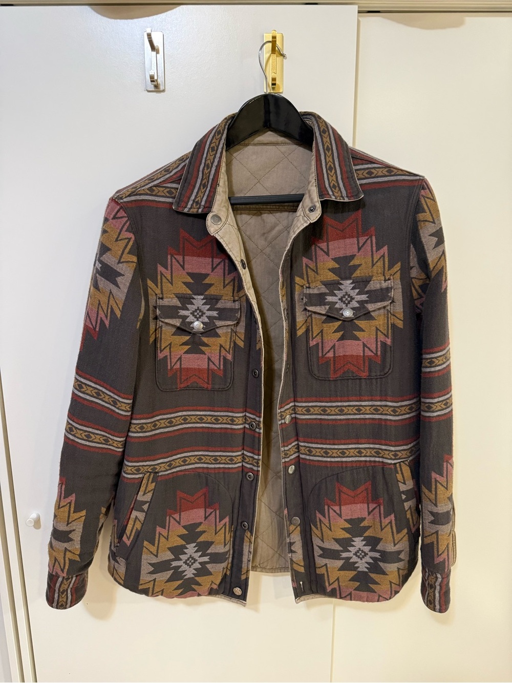 Faherty Doug Good Feather Reversible Bondi Aztec Jacket